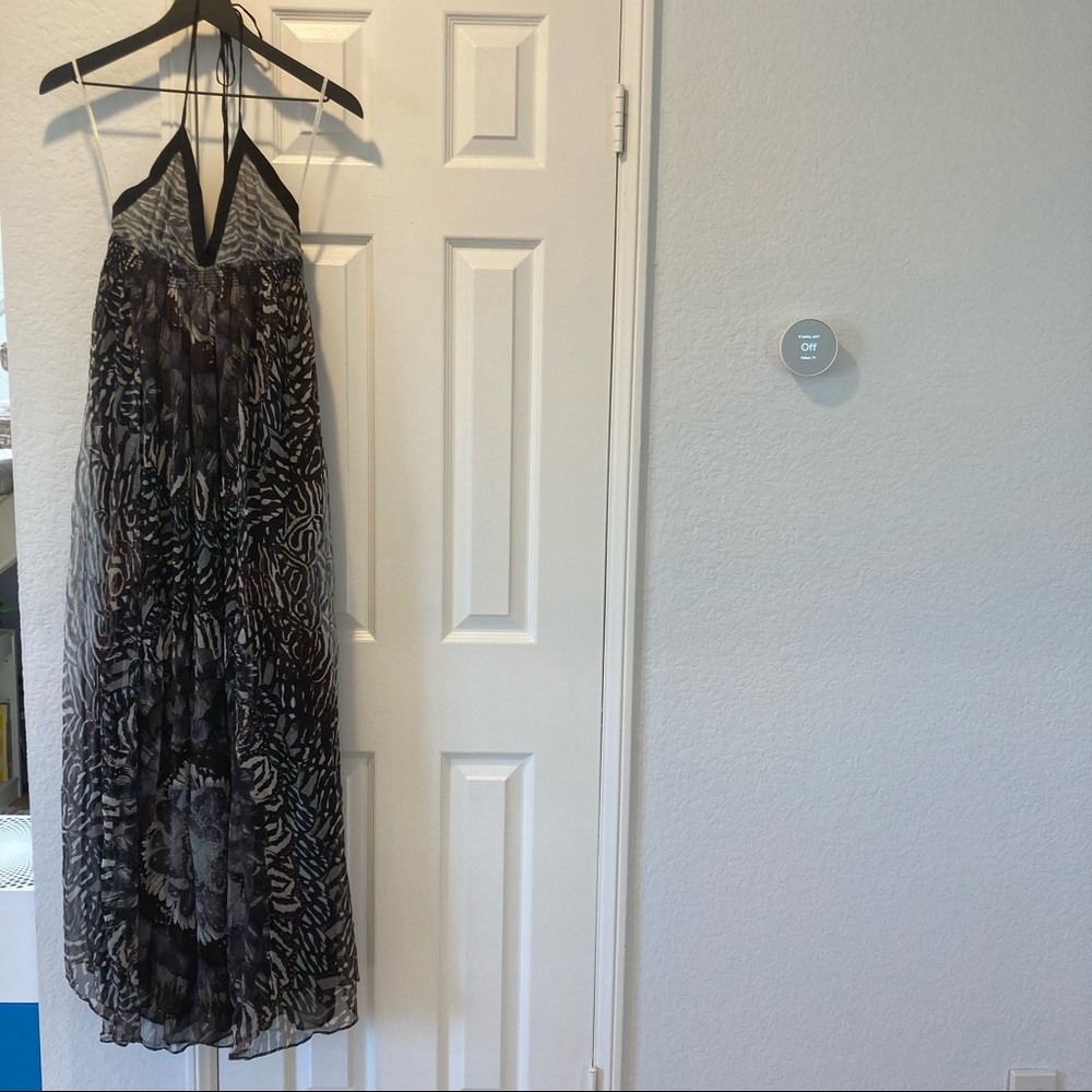 Silk bohemian print maxi dress